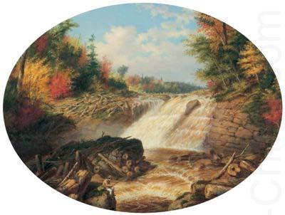 A Jam of Saw Logs on the Upper Fall in the Little Shawanagan River [Sic] - 20 Miles Above Three Rivers,, Cornelius Krieghoff